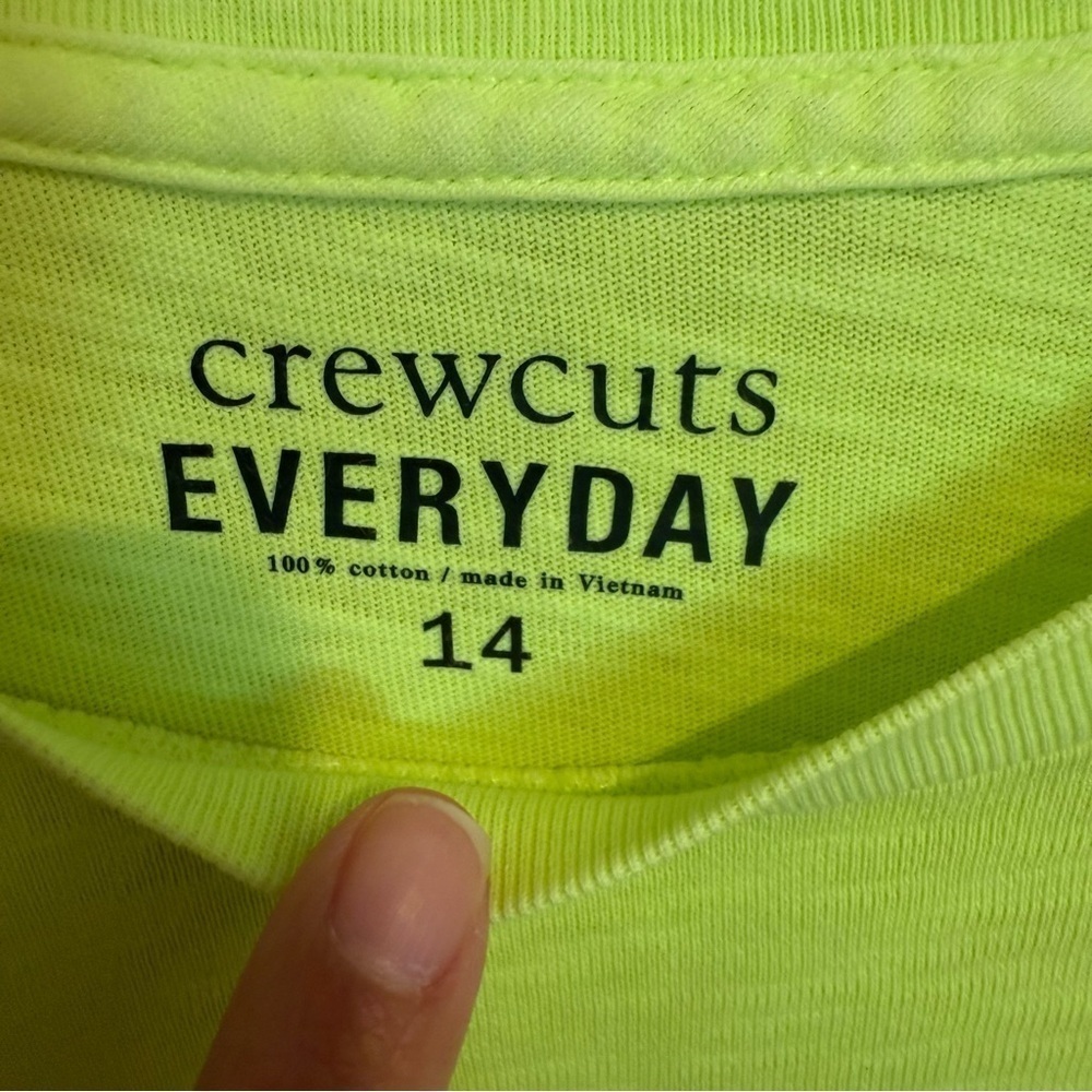 Crewcuts 100% Cotton Active Yellow Kids' Short-Sleeve Jersey Pocket Tee size 14 - Picture 4 of 4